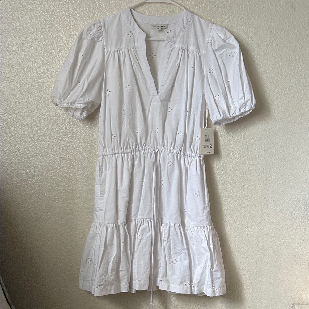 Chic White Eyelet Mini Dress